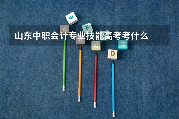 山东中职会计专业技能高考考什么